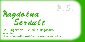 magdolna serdult business card
